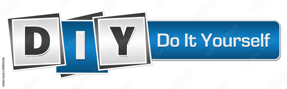 DIY - Do It Yourself Blue Grey Squares Bar 