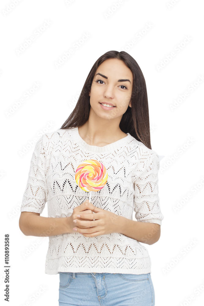 Happy Young Woman Isolated On White Background Happy Young Woman Isolated On White Background