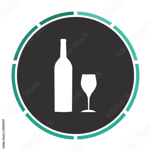 Bottle and glass computer symbol
