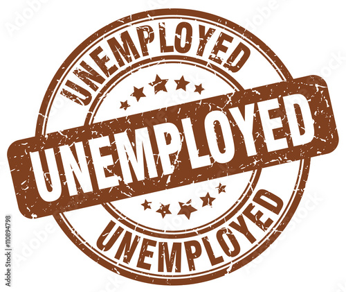 unemployed brown grunge round vintage rubber stamp