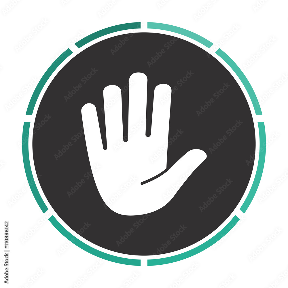 Obraz premium Stop hand computer symbol