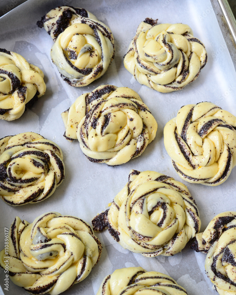 Fototapeta premium Poppy seed buns