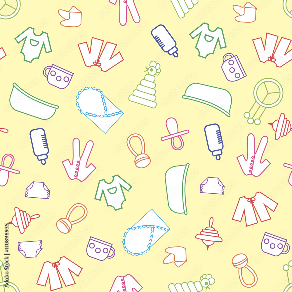 Colorful seamless toys pattern.