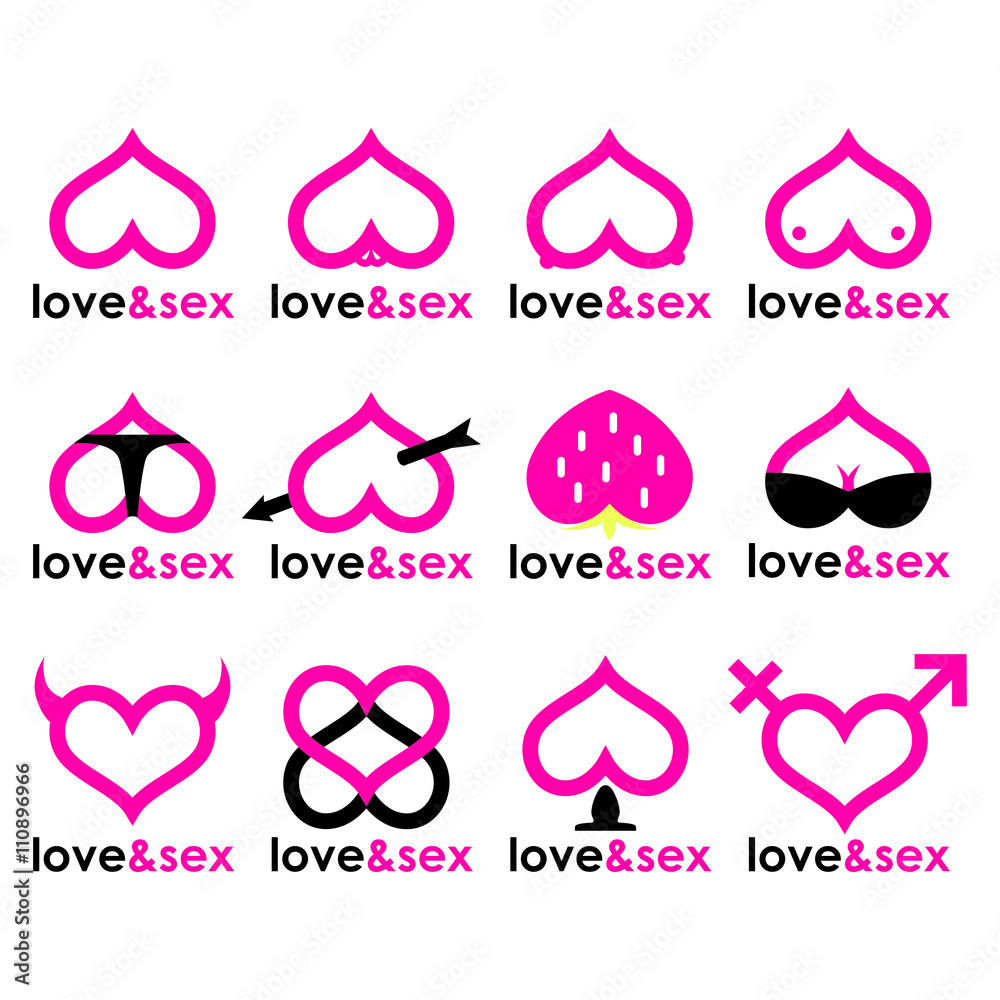 Sex shop logo hearts collection Sex shop logo hearts collection