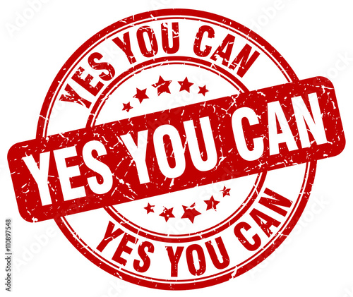 yes you can red grunge round vintage rubber stamp