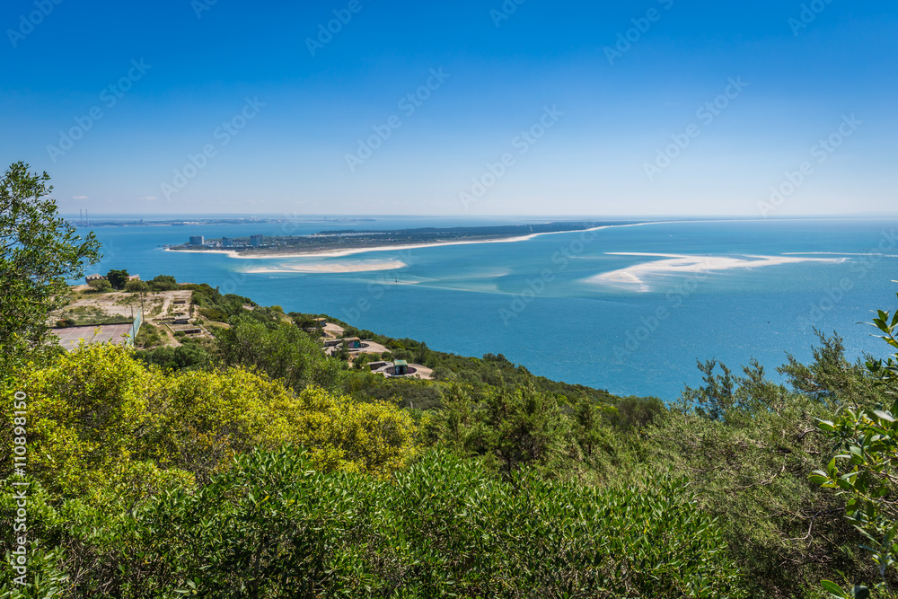 View of the beautiful coastal landscapes of the Arrabida region