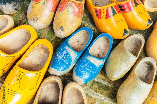 Photography Colorful vintage Dutch wooden clogs