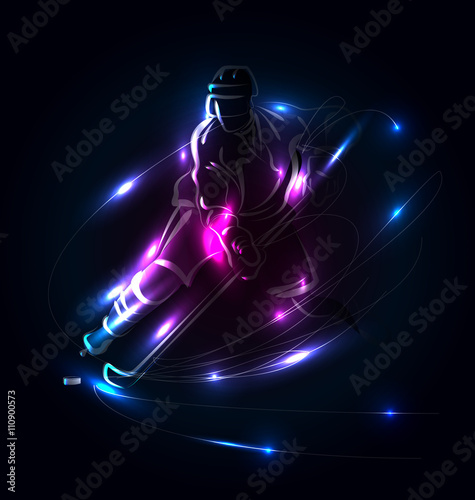 Vector abstrakt background with hockey player
