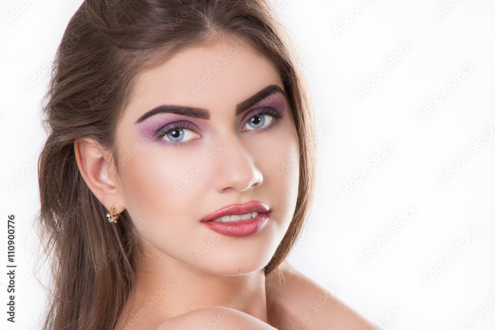 close up - a face of the young beautiful woman close up - a face of the young beautiful woman