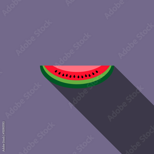Watermelon slice icon, flat style