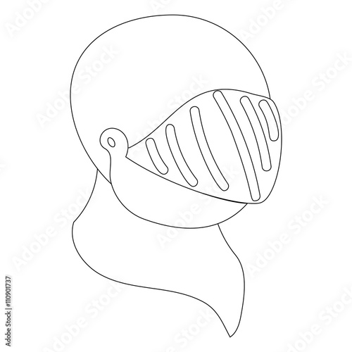 Helmet knight icon, isometric 3d