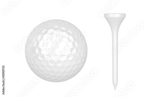 Golf ball and tee