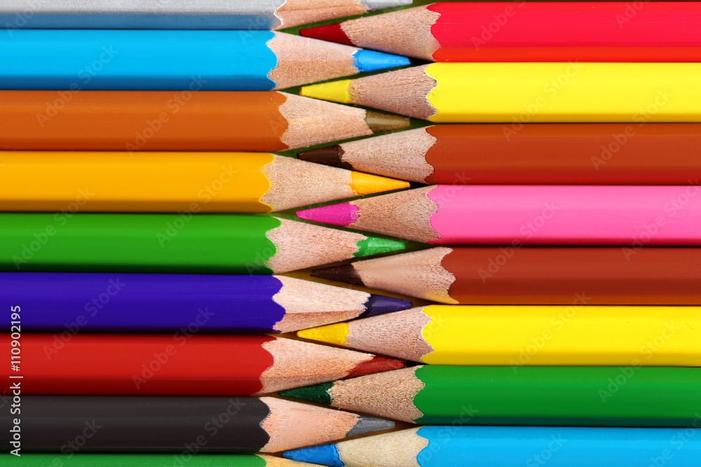 Fototapeta premium Drawing colourful pencils background, close up