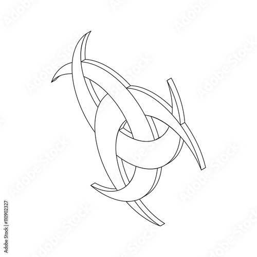 Odin horn icon, isometric 3d 