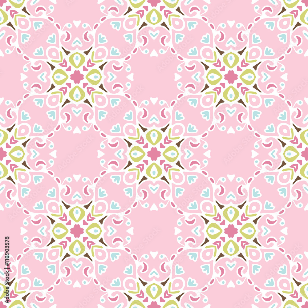 Obraz premium pink flourishSeamless pattern vector
