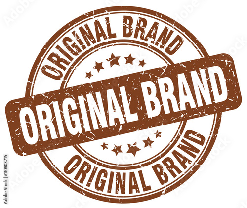 original brand brown grunge round vintage rubber stamp