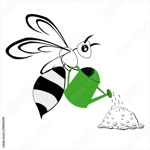 Bee with watering