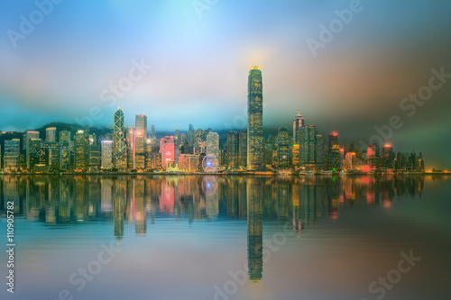 Panorama of Hong Kong and Financial district