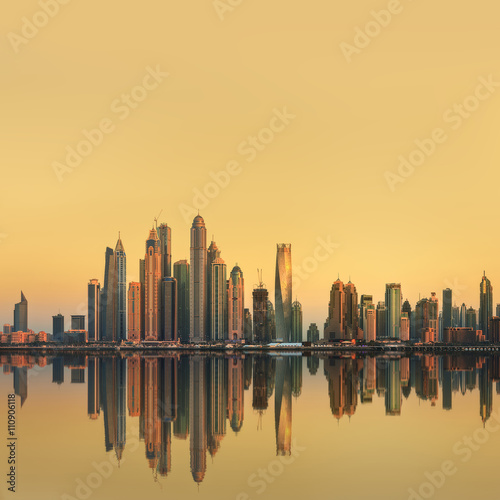 The beauty panorama of Dubai marina. UAE