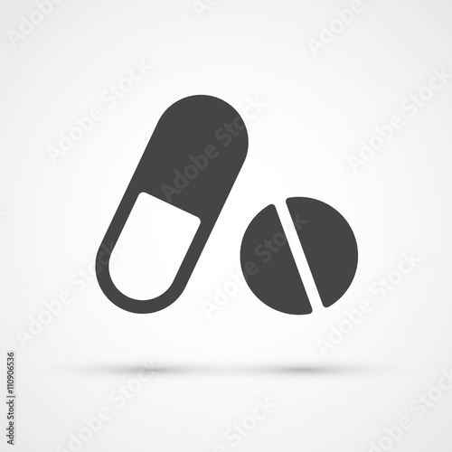 Medical pills and supplement icon. Vector