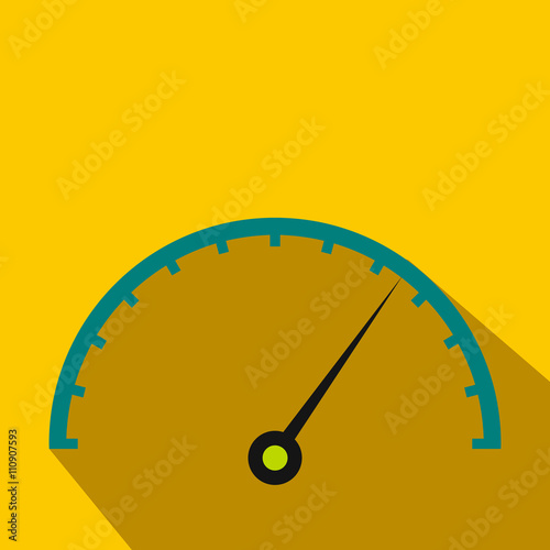 Speedometer icon in flat style