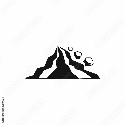 Rockfall icon in simple style