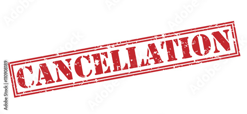 Canvas Print cancellation red stamp on white background