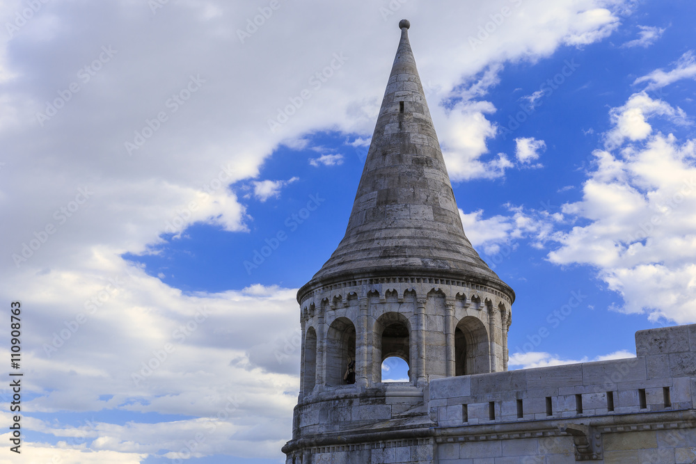 One of the towers of Fisherman's Bastion in Budapest One of the towers of Fisherman's Bastion in Budapest