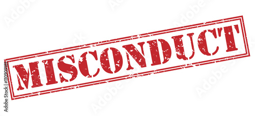 Foto misconduct red stamp on white background