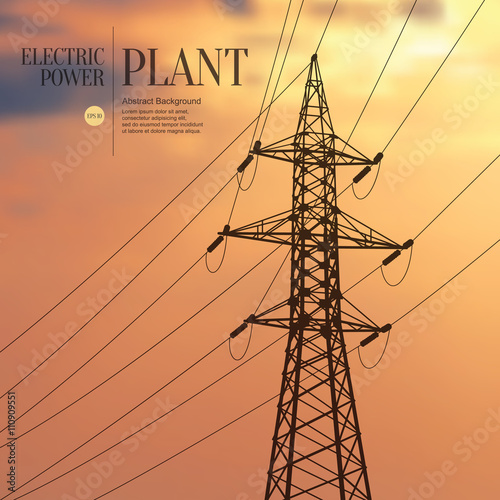 Abstract sketch stylized background. Electric power plant