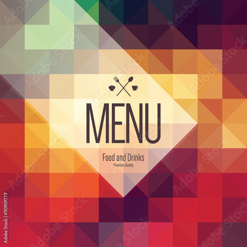 Restaurant menu design. Vector brochure template for cafe, coffee house, restaurant, bar. Food and drinks logotype symbol design. Vintage background
