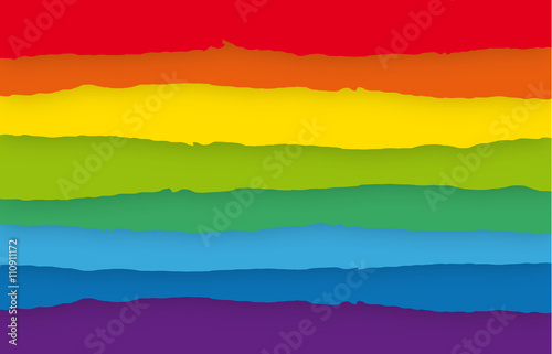 Strisce di carta orizzontali che formano la bandiera arcobaleno
