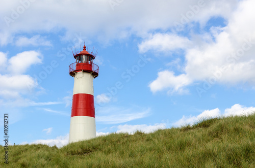 Lighthouse on the Dune  Lighthouse List East on a dune of  the island Sylt  Germany  North Sea
