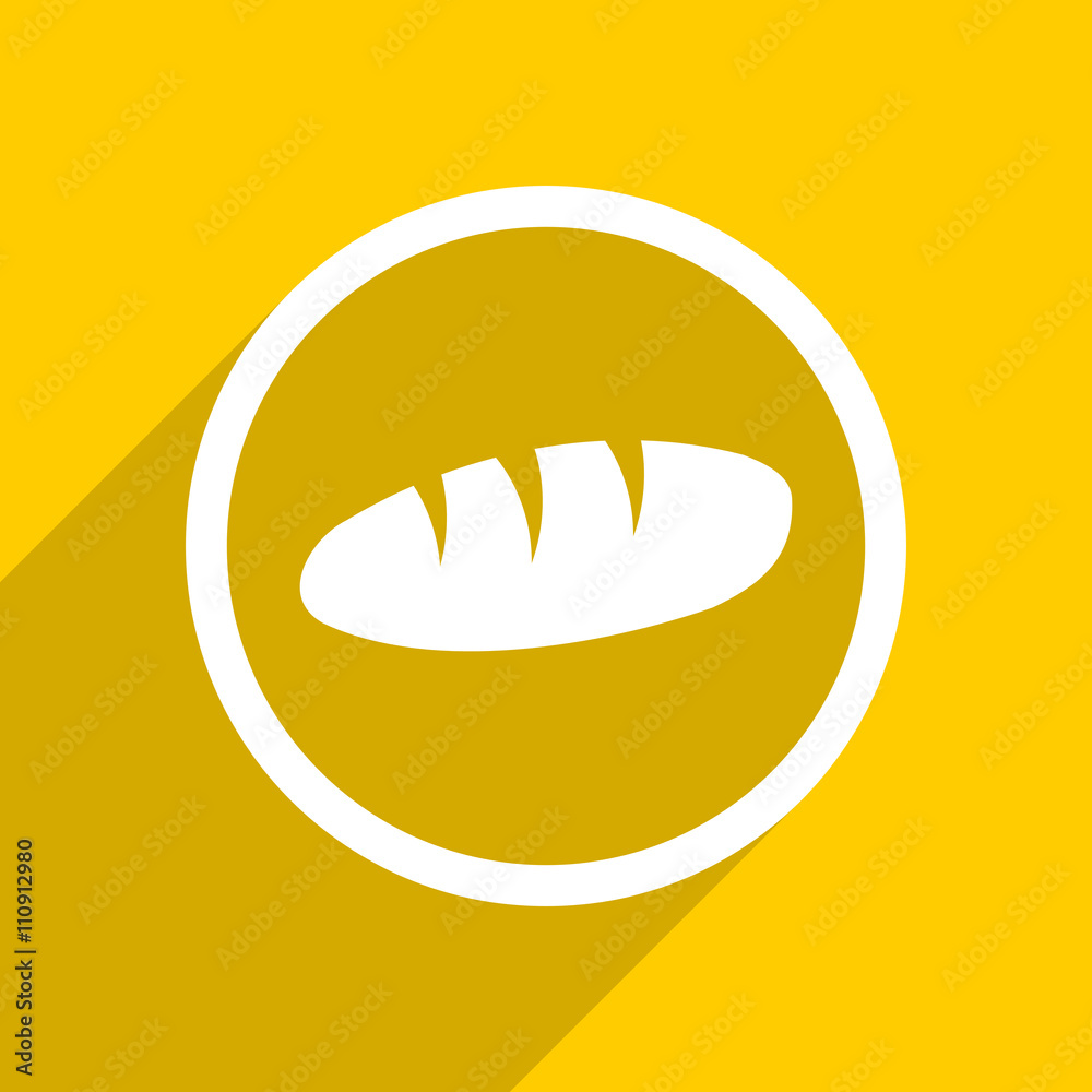 yellow flat design bread modern web icon for mobile app and internet yellow flat design bread modern web icon for mobile app and internet