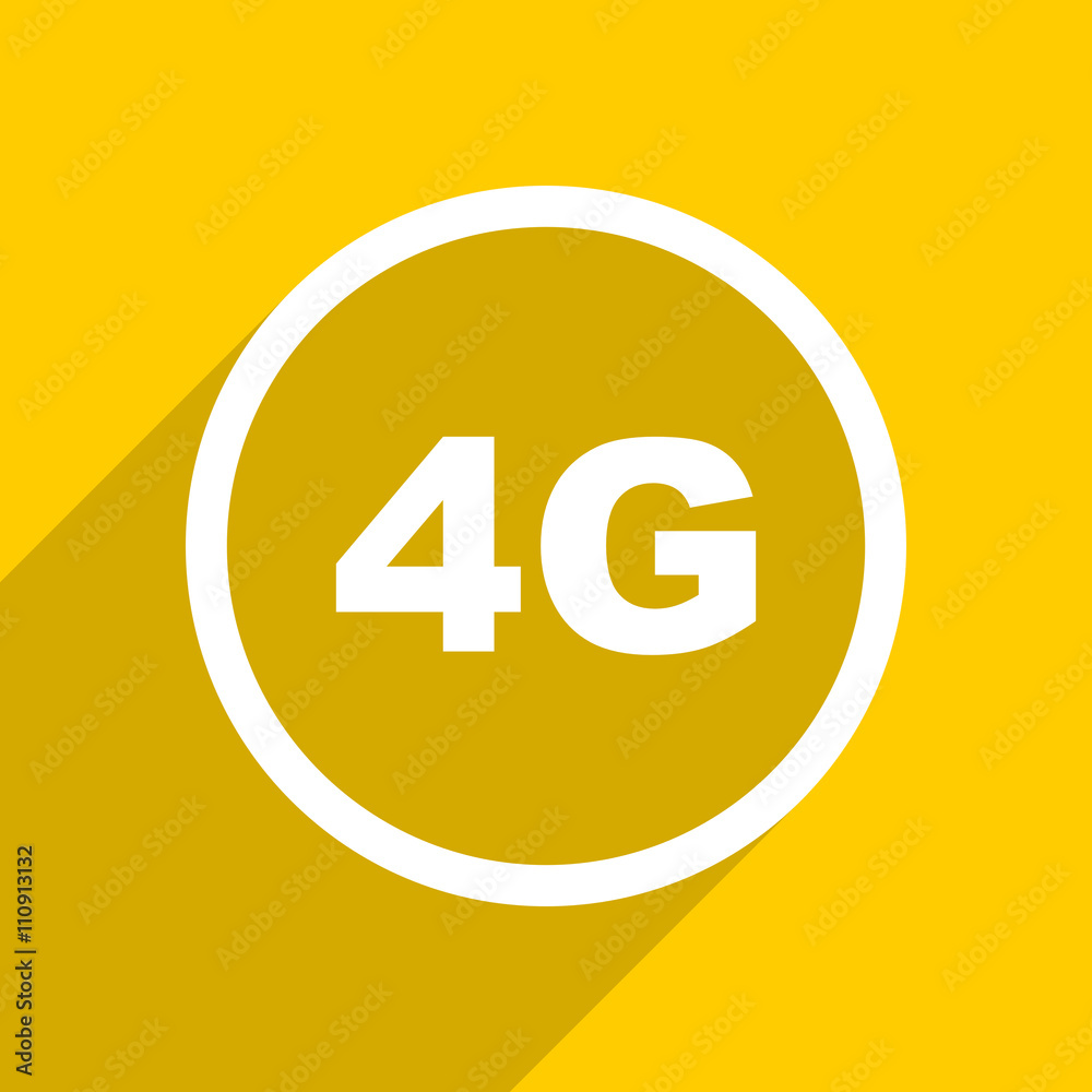 yellow flat design 4g modern web icon for mobile app and internet yellow flat design 4g modern web icon for mobile app and internet