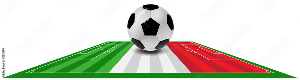 Campo di calcio Italia con pallone Stock Vector | Adobe Stock