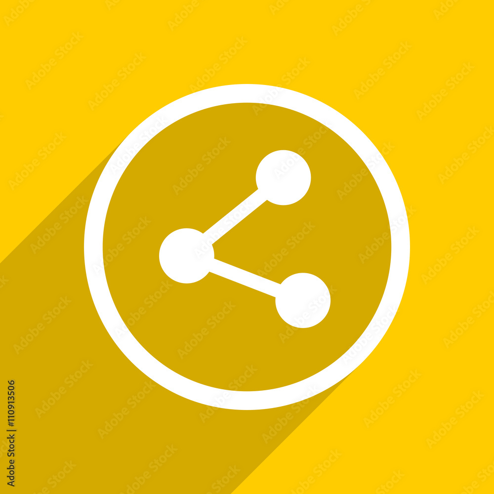 yellow flat design share modern web icon for mobile app and internet yellow flat design share modern web icon for mobile app and internet