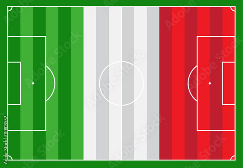Campo di calcio bandiera Italia