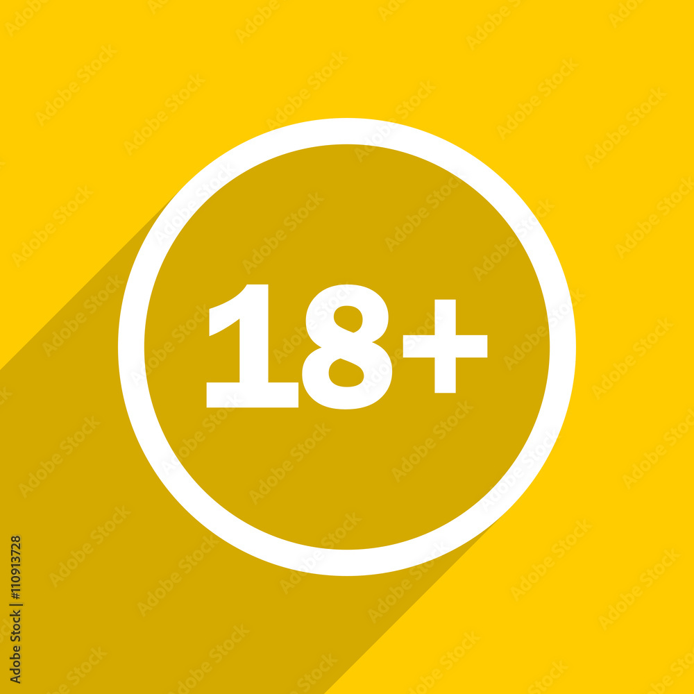yellow flat design adults modern web icon for mobile app and internet yellow flat design adults modern web icon for mobile app and internet
