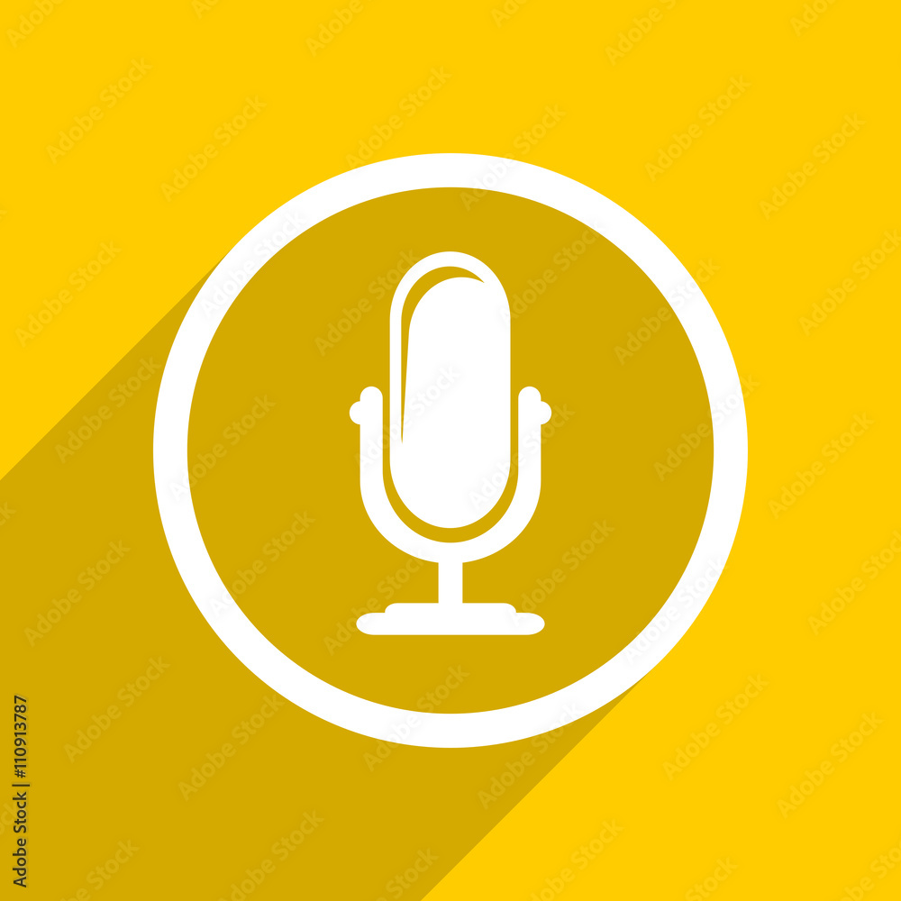 yellow flat design microphone modern web icon for mobile app and internet yellow flat design microphone modern web icon for mobile app and internet