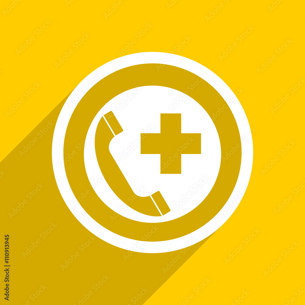 yellow flat design emergency call modern web icon for mobile app and internet yellow flat design emergency call modern web icon for mobile app and internet