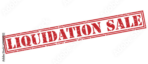 liquidation sale red stamp on white background