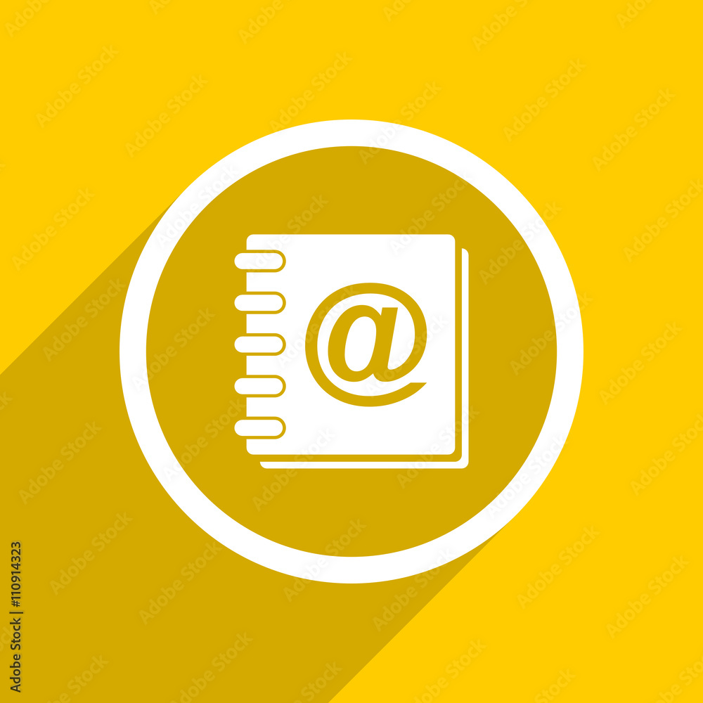 yellow flat design address book modern web icon for mobile app and internet yellow flat design address book modern web icon for mobile app and internet