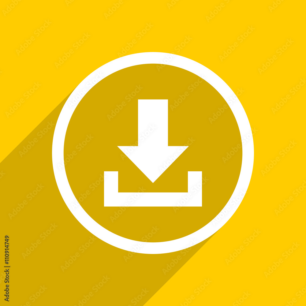 yellow flat design download modern web icon for mobile app and internet yellow flat design download modern web icon for mobile app and internet