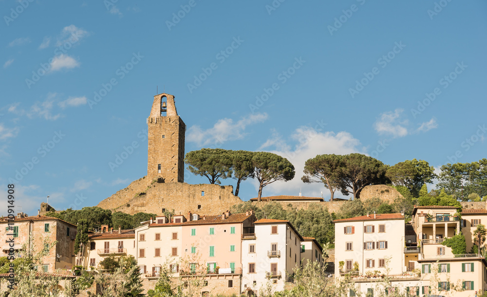 View of the Tower of Castiglione Fiorentino Tuscany - Italy