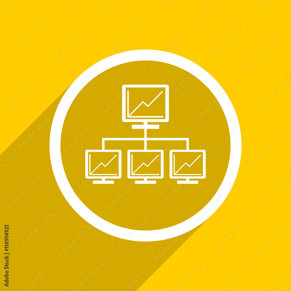 yellow flat design network modern web icon for mobile app and internet yellow flat design network modern web icon for mobile app and internet