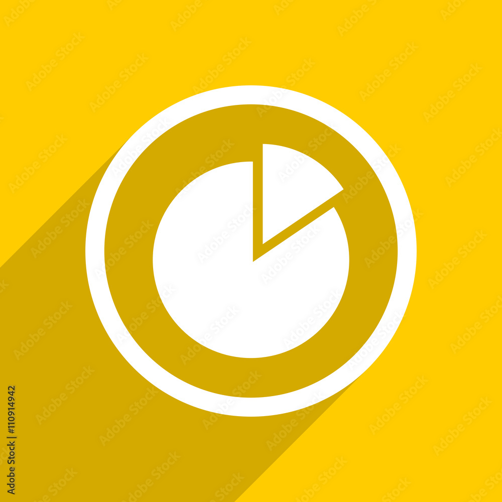 yellow flat design chart modern web icon for mobile app and internet yellow flat design chart modern web icon for mobile app and internet