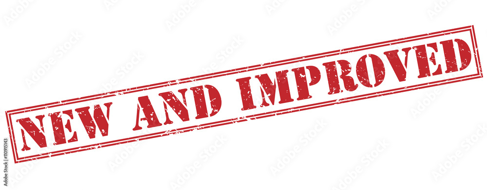 new and improved red stamp on white background Stock Illustration new and improved red stamp on white background Stock Illustration