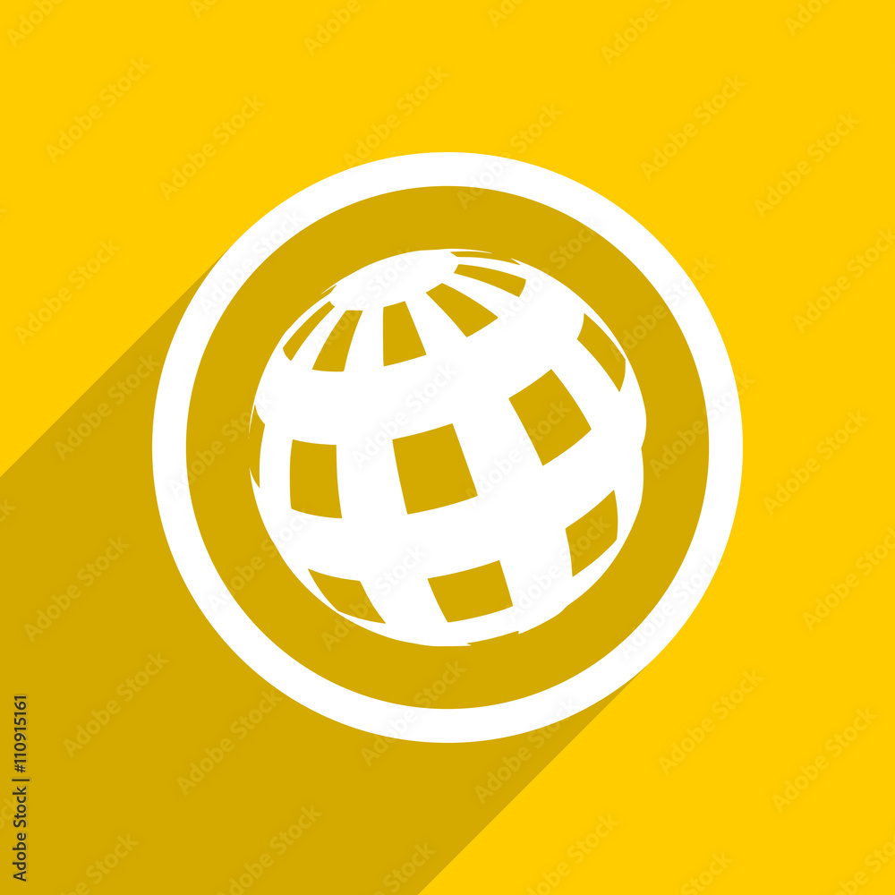 yellow flat design earth modern web icon for mobile app and internet yellow flat design earth modern web icon for mobile app and internet
