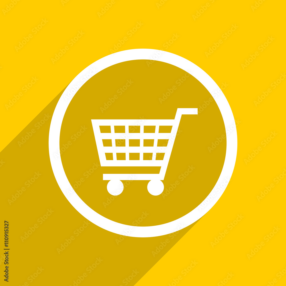 yellow flat design cart modern web icon for mobile app and internet yellow flat design cart modern web icon for mobile app and internet